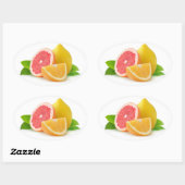 Citrusvruchten Ovale Sticker (Vel)