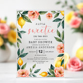 Citrusvruchten Roze Bloemen Zomer Baby shower Acryl Uitnodigingen