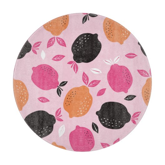 Citrusvruchten, textielpatroon. snijplank (Voorkant)