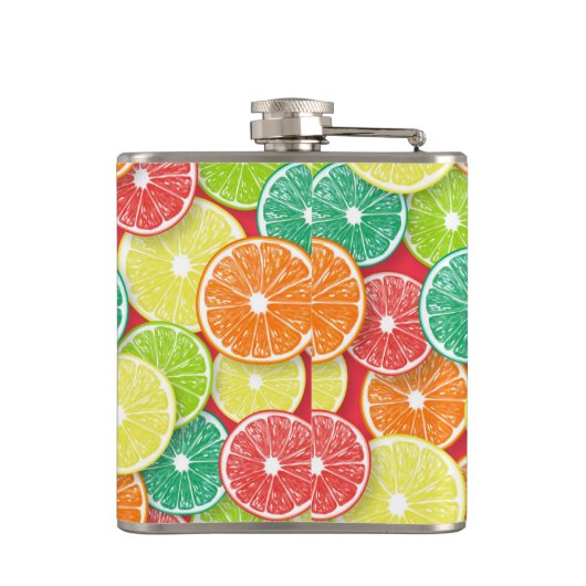 Citrusvruchtenmoten pop art. 2 heupfles (Achterkant)