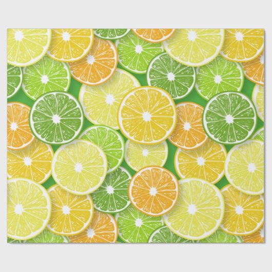 Citrusvruchtenmoten pop art. 3 cadeaupapier (Vlak)