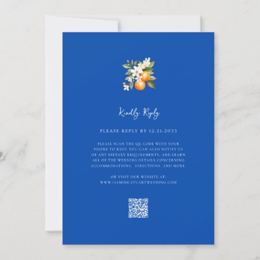 citurs  and blue Wedding  QR Code Invitation (Dos)