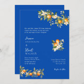 citurs and blue Wedding QR Code Invitation (Devant / Derrière)