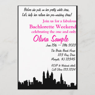 City Bachlorette Invitation Kaart