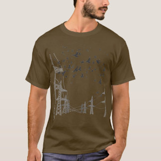 City Bird Pigeon Silhouette T-shirt