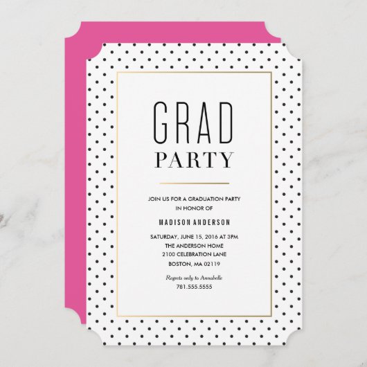 City Chic Graduation Invitation (Devant / Derrière)