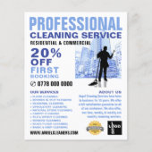 City Cleaner Silhouette, Cleaning Service Advert Flyer (Voorkant)