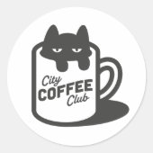 City Coffee Club Ronde Sticker (Voorkant)