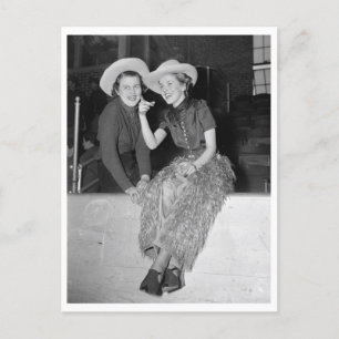 City Cowgirls vintage 1937 foto Briefkaart