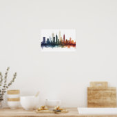 City drawing watercolor art poster (Keuken)