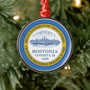 City Flag of Boston (Massachusetts) Ceramic Orname Metalen Ornament