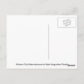 City Gate Saint Augustine Florida Briefkaart (Achterkant)