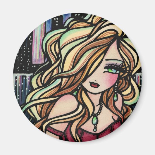 "City Girl" Zeemeermin magneet (Voorkant)