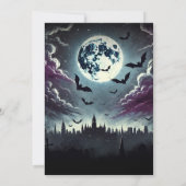 City Graveyard Vleermuizen in Moonlight Halloween Kaart (Achterkant)