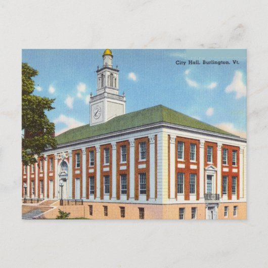 City Hall, Burlington, Vermont Briefkaart (Voorkant)