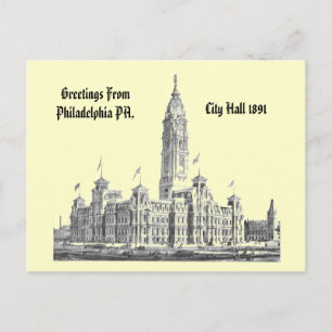 City Hall Philadelphia PA 1891 Briefkaart