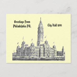 City Hall Philadelphia PA 1891 Briefkaart