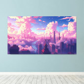 City in the Sky Canvas Afdruk (Insitu (Houten vloer))
