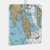 City Island Bronx NY Chart Keramisch Ornament (Rechts)