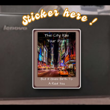 City Life Quote vinyl sticker Herinvent uzelf