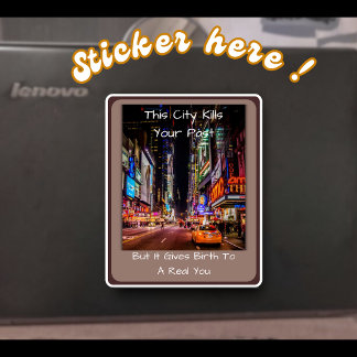 City Life Quote vinyl sticker Herinvent uzelf