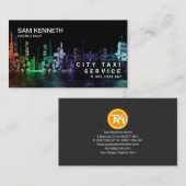 City Lights Bokeh Night Shift Taxi Driver Visitekaartje (Voorkant / Achterkant)