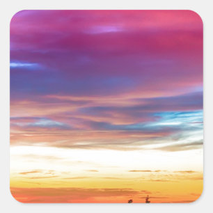 City Lights Sunrise Uitzicht van Rollins Pass Vierkante Sticker