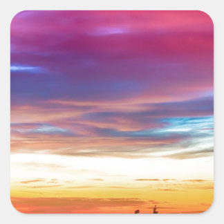 City Lights Sunrise Uitzicht van Rollins Pass Vierkante Sticker