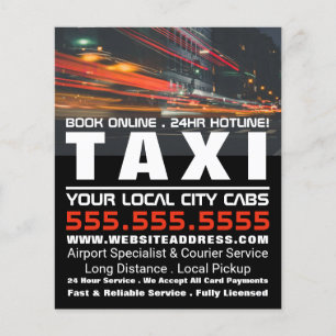 City Lights, Taxi Cab Firm with Price List Flyer