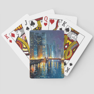 City Lights Waterfront Skyline Playing Cards Pokerkaarten