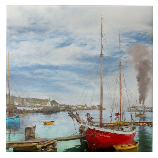 City - Mackinac Island MI - Nautical guy 1906 Tegeltje (Voorkant)