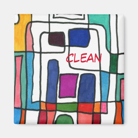 "City Map" — Abstracte afwasmachine status Magnet Magneet (Voorkant)