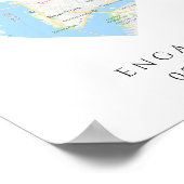 CITY MAP Heart Weddenschap Verloving Aangepast cad Poster (Hoek)