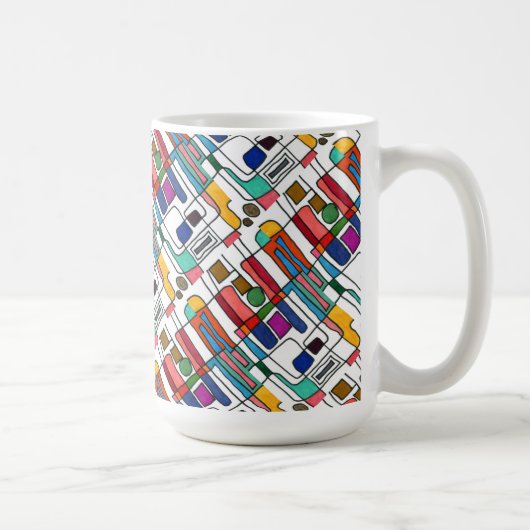 "City Map" Tiled Abstract Design Mug (Droite)
