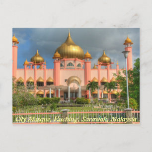 City Mosque, Kuching, Sarawak, Maleisië Briefkaart