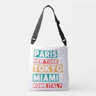 City Names Typography Crossbody Bag – Paris Toky Tas