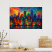 City of Echoes Cityscape Poster (Keuken)