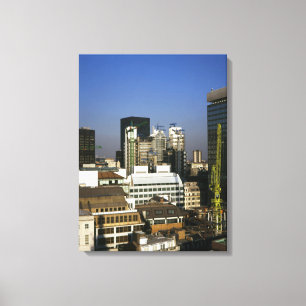 City of London in de jaren negentig Canvas Afdruk
