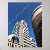 City of London | Skyscrapers in de blauwe hemelfot Poster (Voorkant)