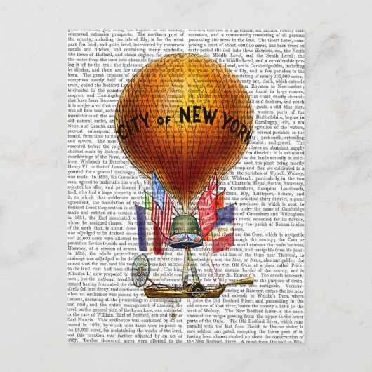 City of New York Hot Air Balloon Briefkaart (Voorkant)