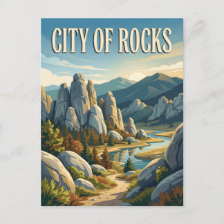 City of Rocks Idaho Schitterende Vintage Reisposte Briefkaart