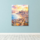 City of San Francisco Canvas Afdruk (Insitu (Houten vloer))