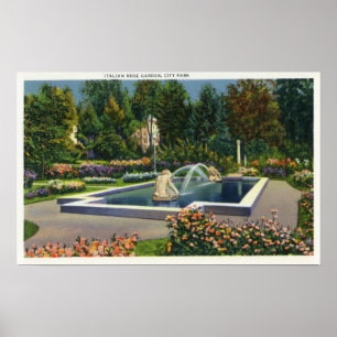 City Park Italiaans Roos Garden Uitzicht Poster