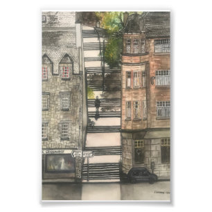 City Scapes Grassmarket Edinburgh beroemd gemaakt Foto Afdruk