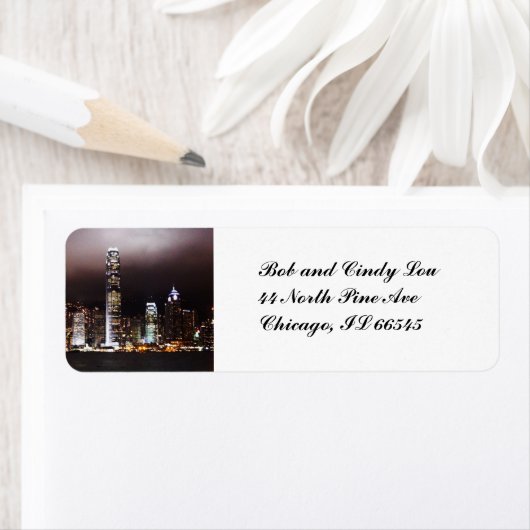 City Skyline Adresetiketten Etiket (Insitu)