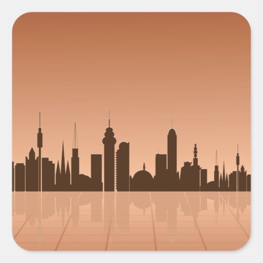 City Skyline bij dageraad Stickers (Voorkant)