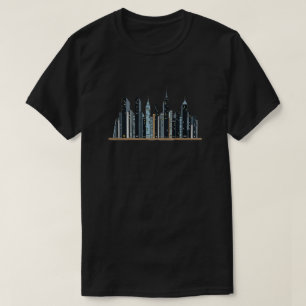 City Skyline Boekenplank – Minimalistisch T-shirt 