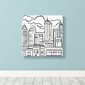 City Skyline Canvas Afdruk (Insitu (Houten vloer))