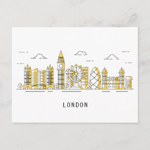 City Skyline Londen, Engeland Briefkaart