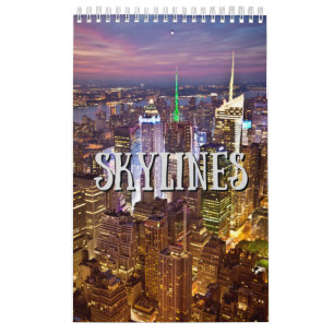 City Skyline Monthly Wall Agenda Kalender